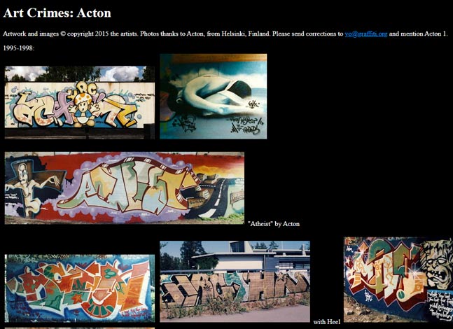 Screenshot of graffiti.org website.