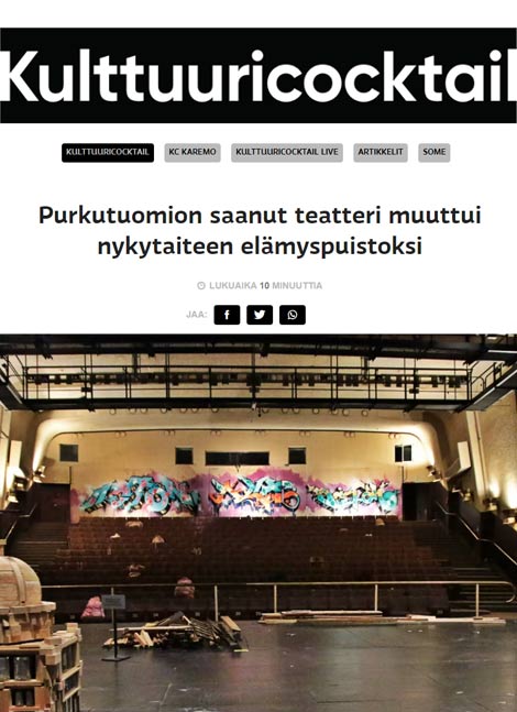 Screenshot of YLE web page.
