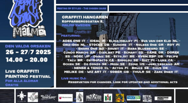 A landscape advert for graffiti event.